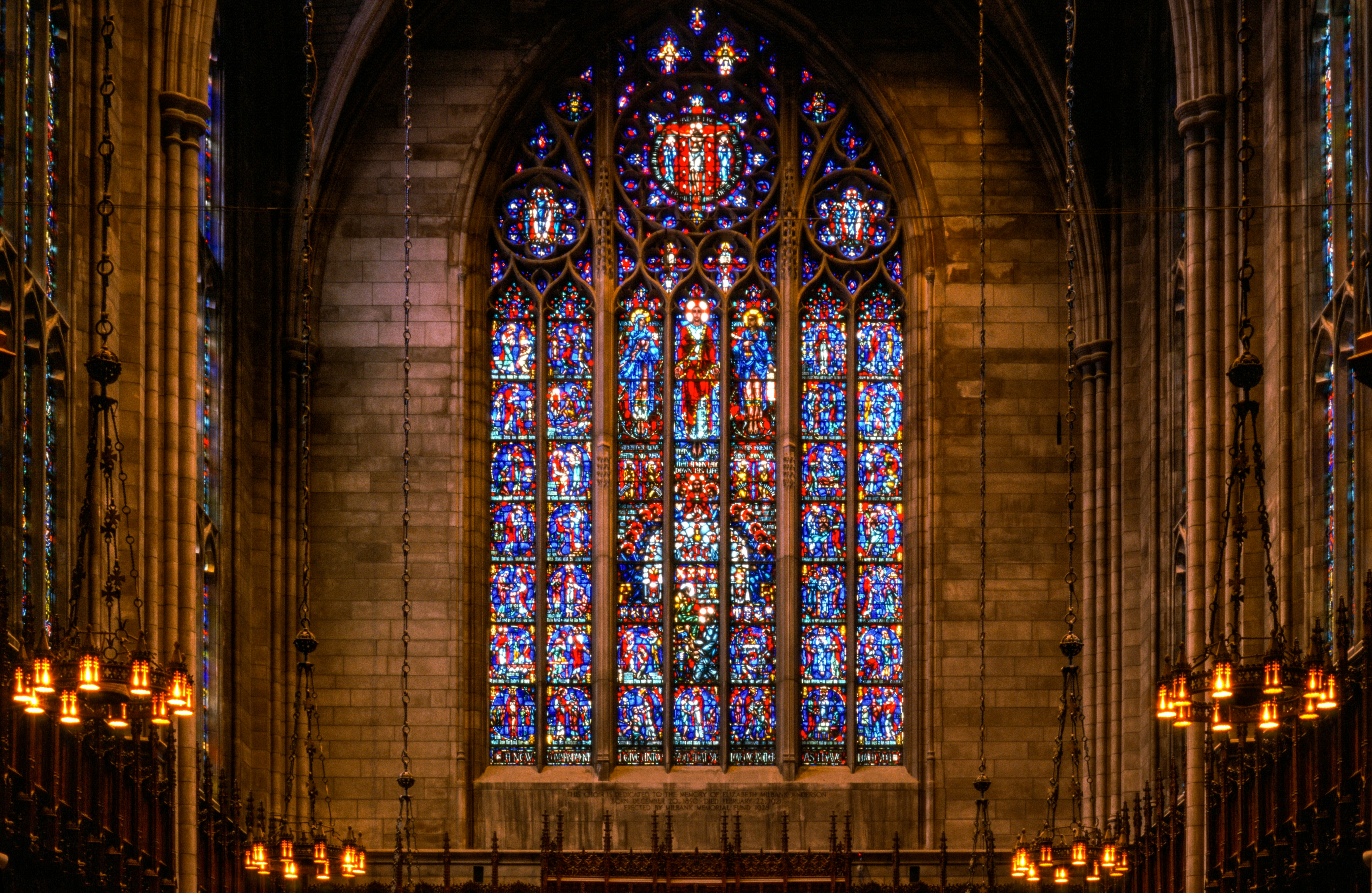 brown and blue cathedral interior